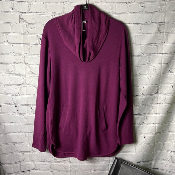 Cable & Gauge Tops Cable Gauge Burgundy Cowl Neck Tunic Top Size L